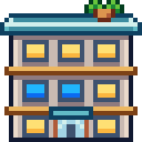 Habblaud logo: a small pixel-art building