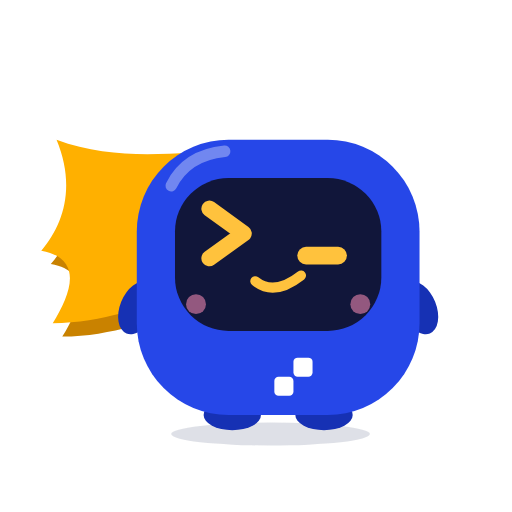 Obs, the SuperBased mascot: a small robot with a terminal prompt for a face and a cape