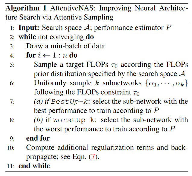 AttentiveNAS Algorithm