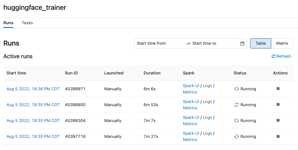 Concurrent job runs