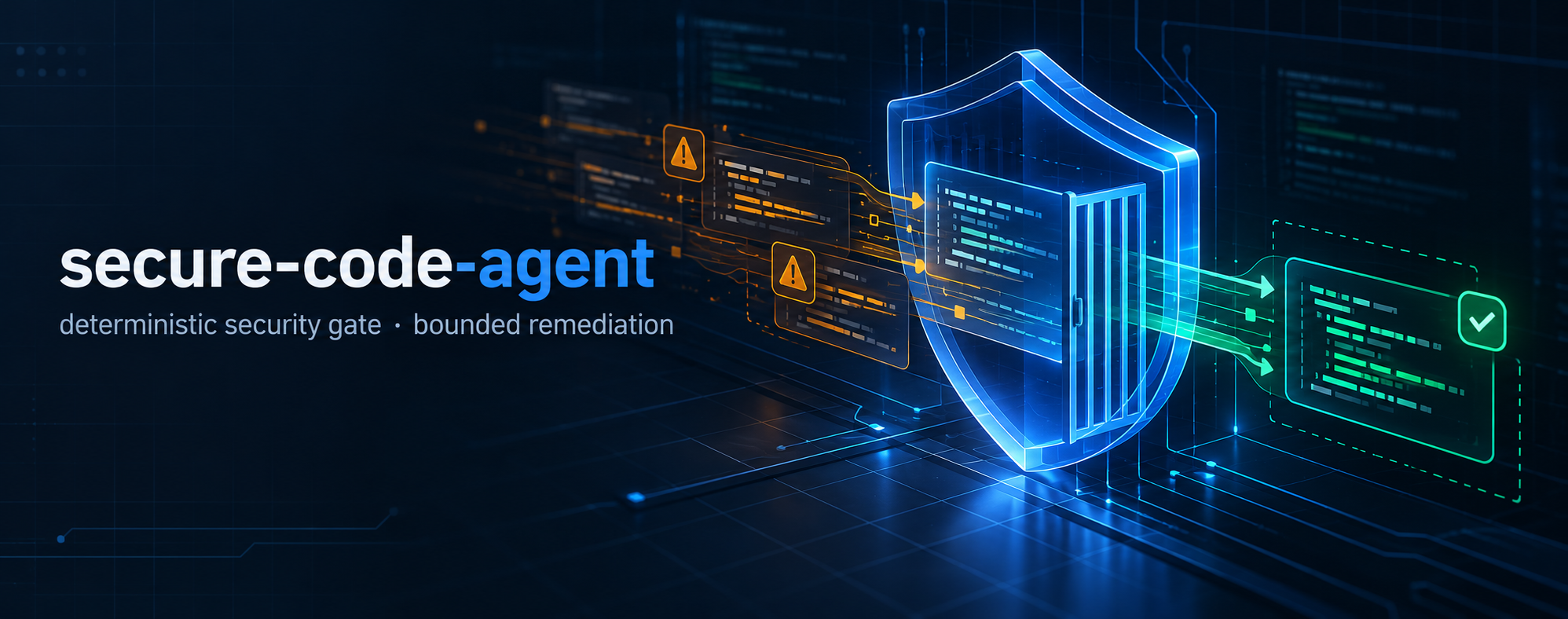 secure-code-agent — a deterministic security gate whose findings become a bounded remediation work order for your AI coding agent