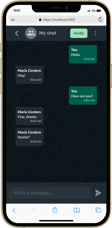 Preview of Bubble Chat on an iPhone 12 PRO MAX