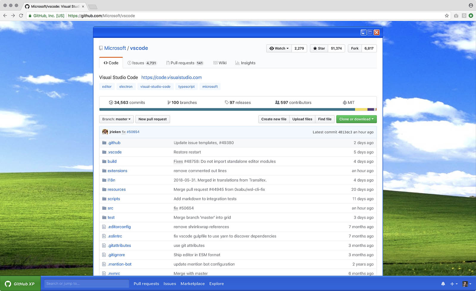 Screenshot of the Chrome extension
