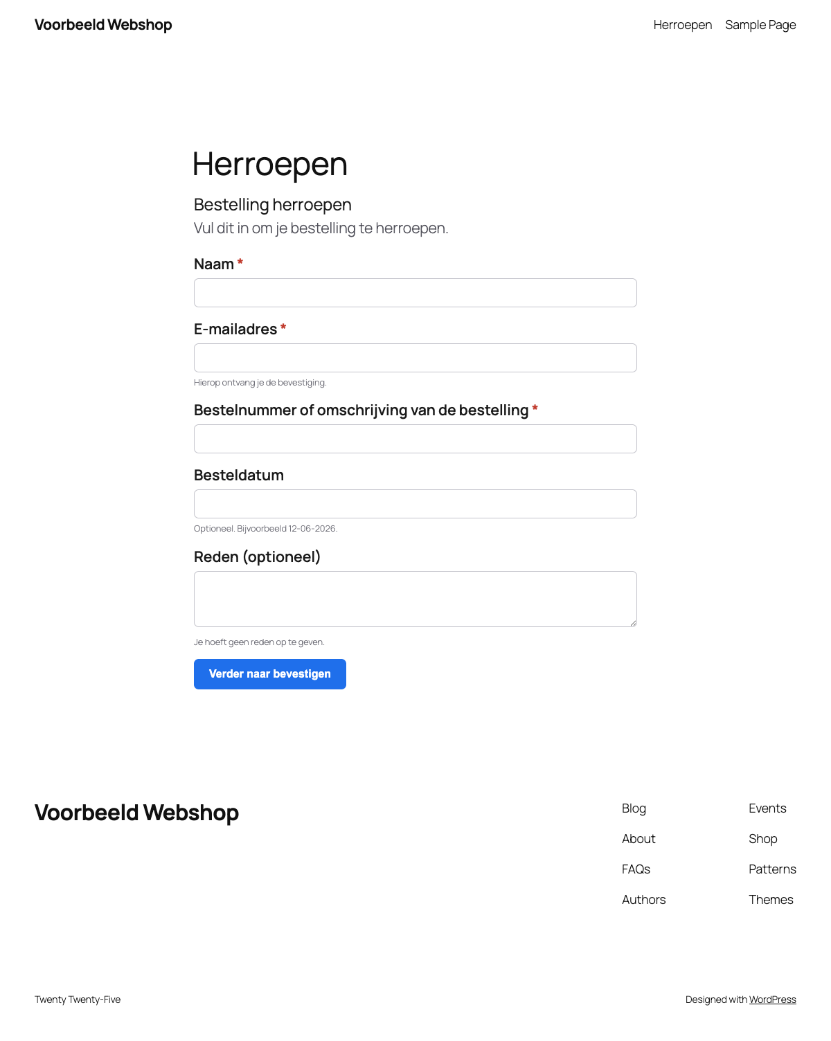 Herroepingsformulier