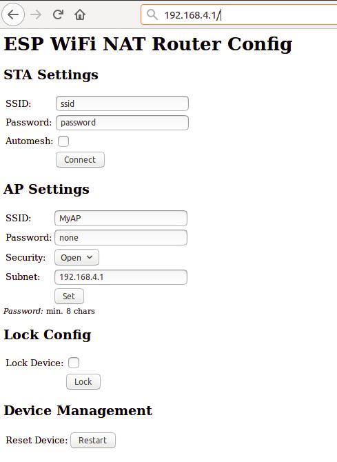 set a password for internet access