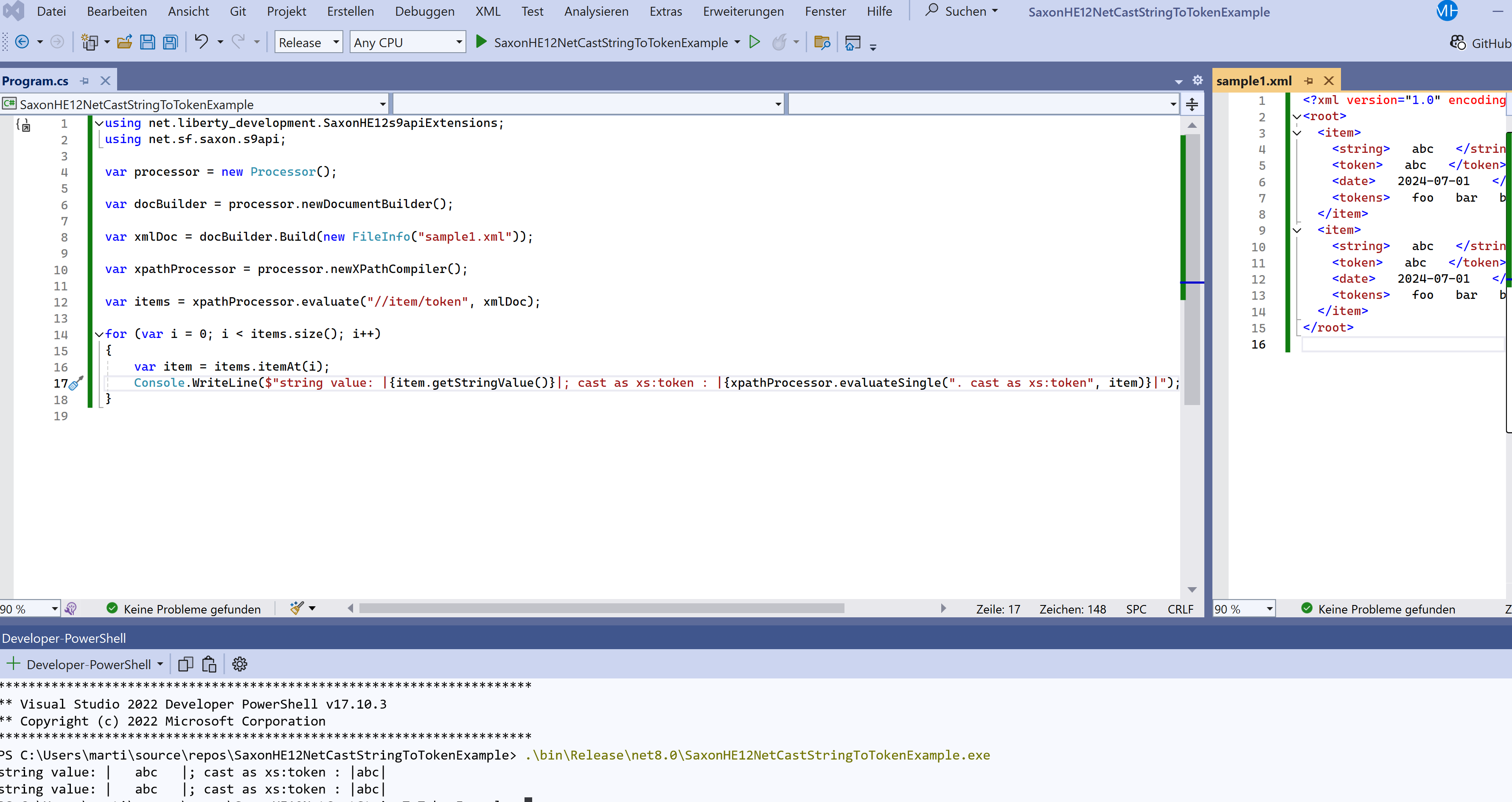 Visual Studio with XML and C# code using XPath 3.1