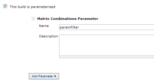 Matrix combinations parameter definition example
