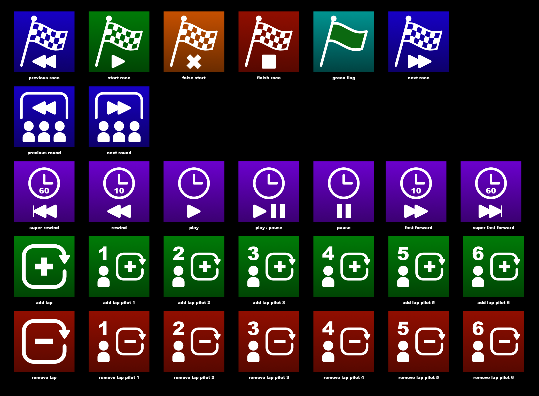 Preview of all the Streamdeck Icons