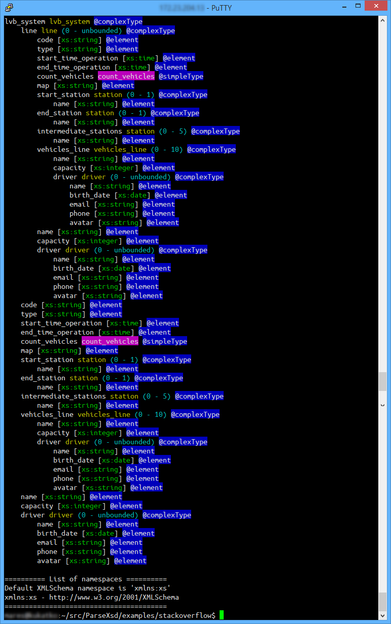 stackoverflow.xsd terminal output