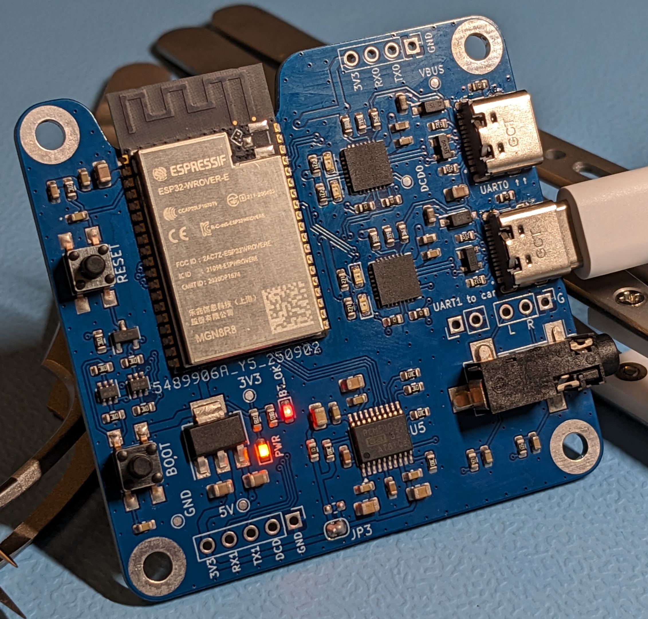 IPod ESP32 barebones PCB, from the project README