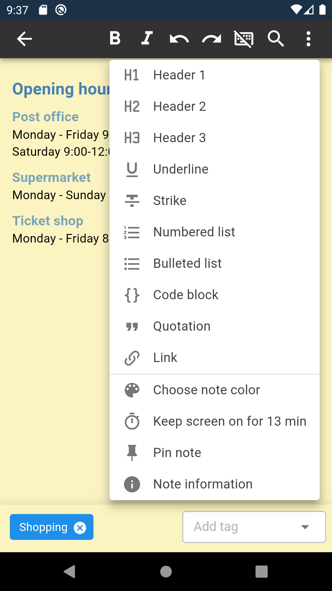 Screenshot 3 of SilentNotes — opens full size