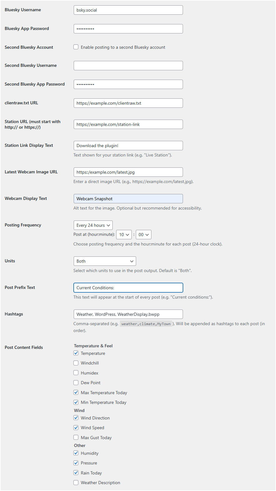 Admin Options Screenshot