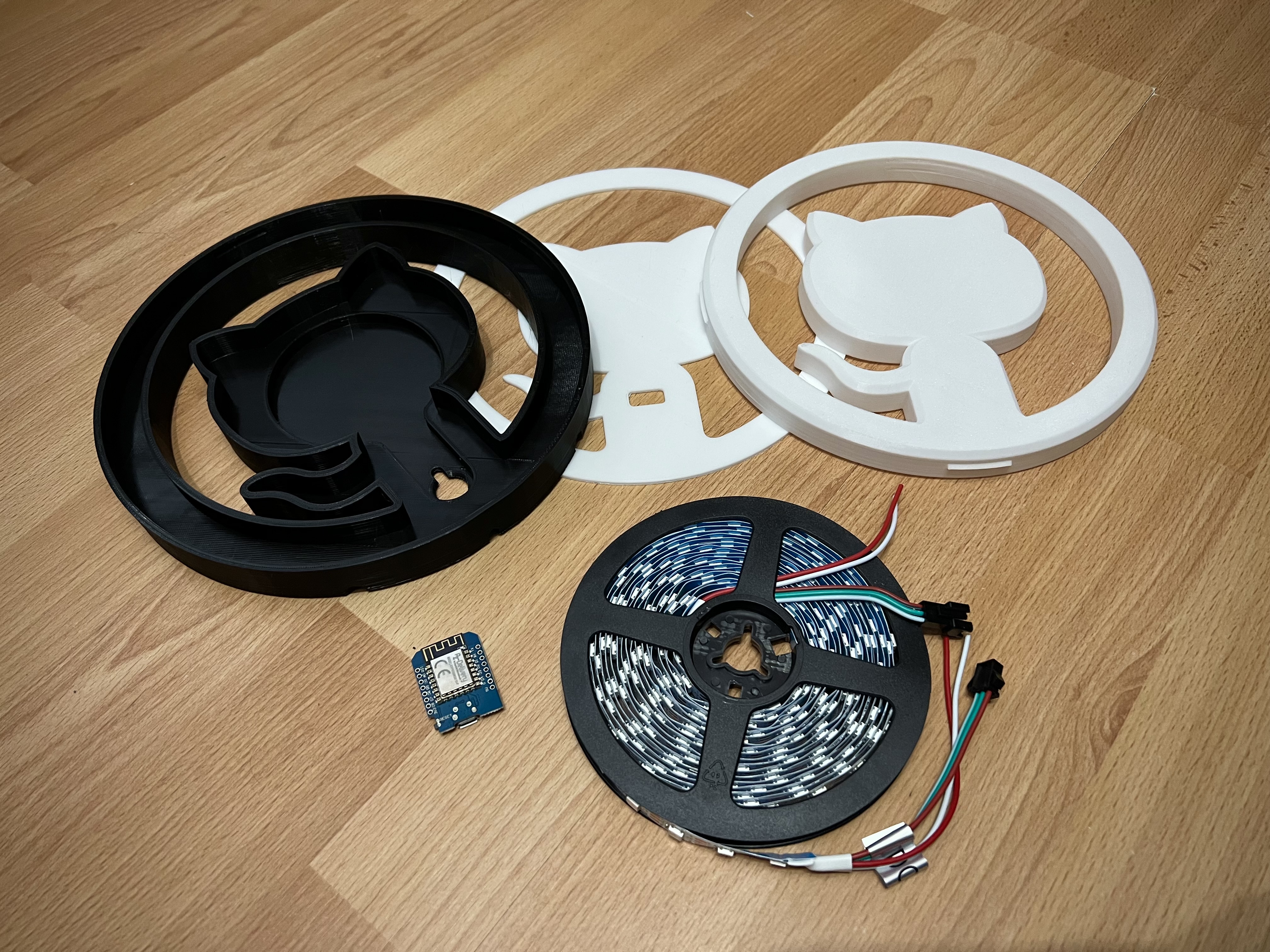 Component parts for the Octolamp build