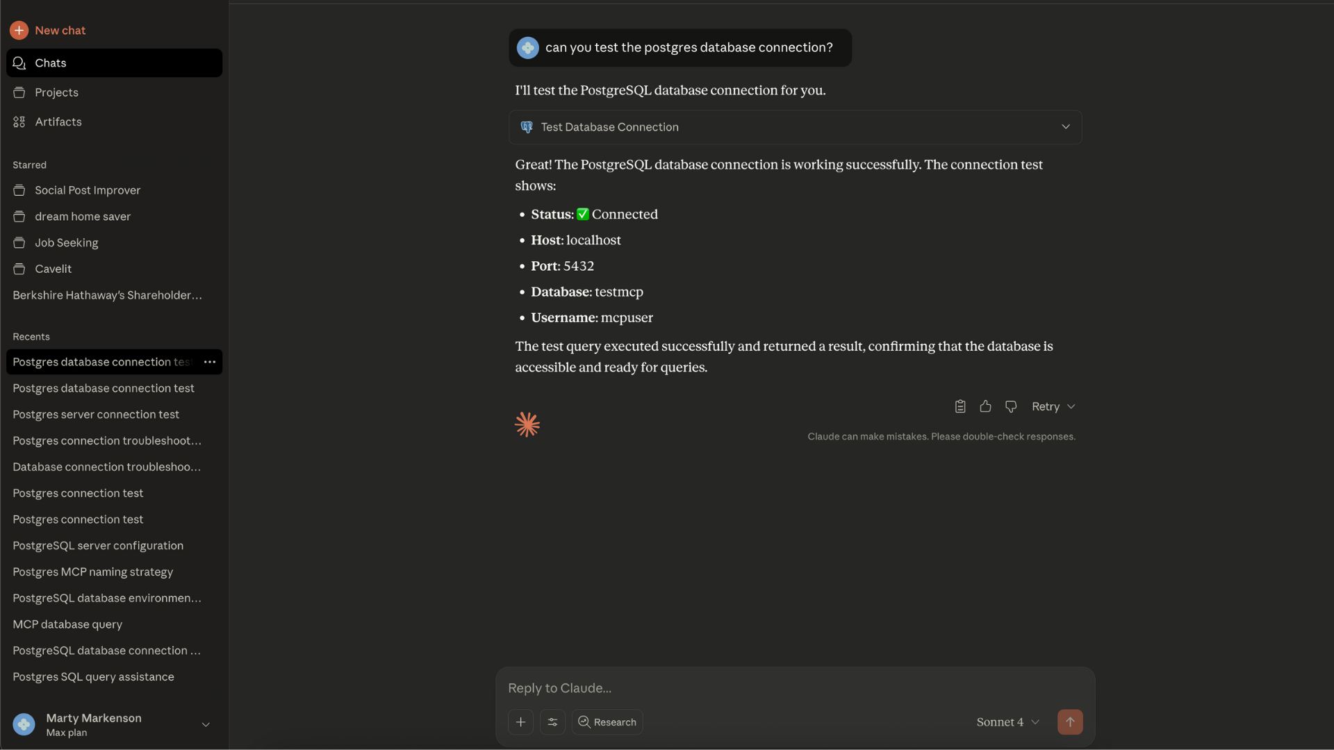 Test Database Connection