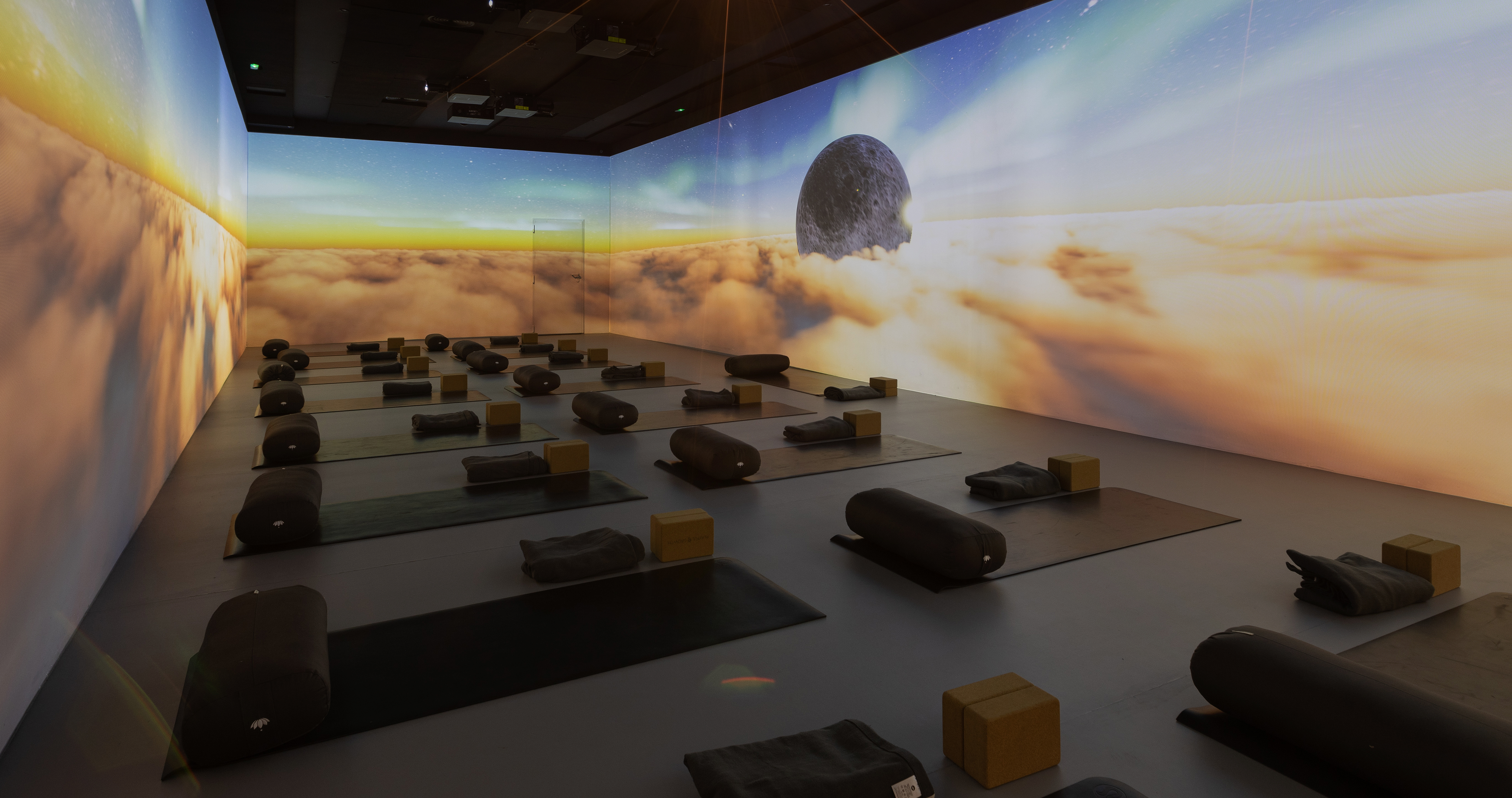 SABDA immersive studio with moon projection pilates and yoga Barcelona Eixample