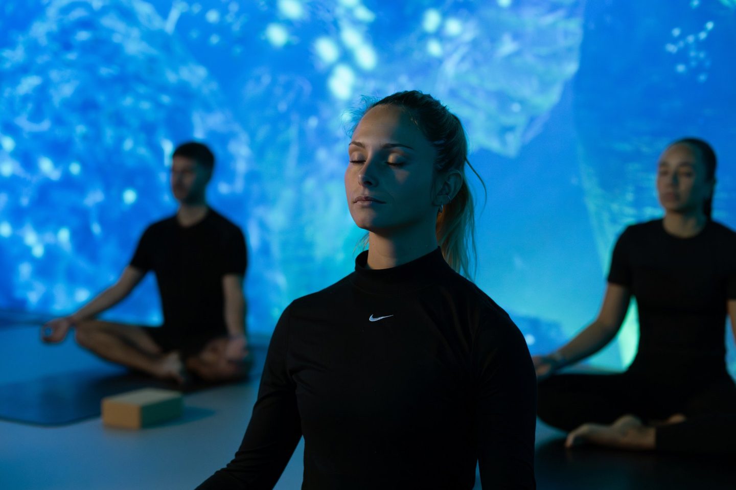 breathwork session inside SABDA Dolby Atmos wellness studio Barcelona