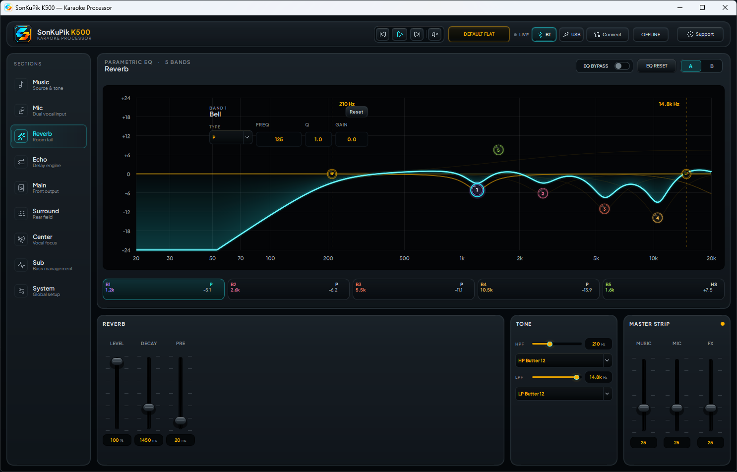 Vocal reverb section