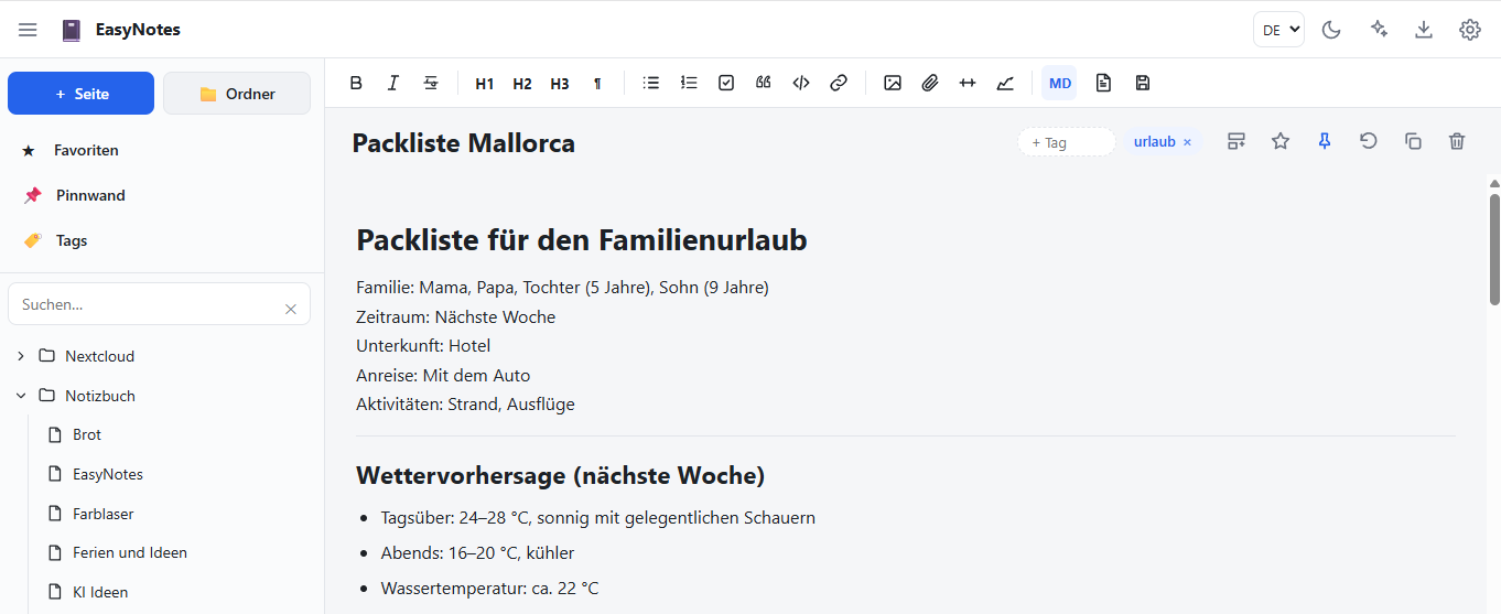 easynotes screenshot