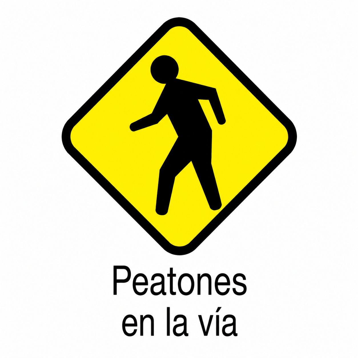 Señal Peatones en la Vía