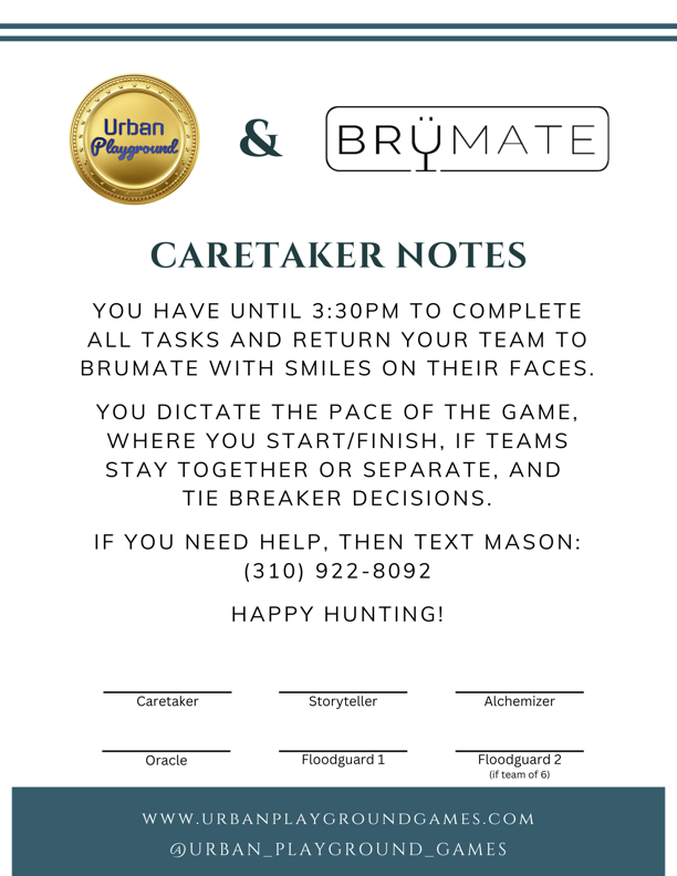 Caretaker Notes