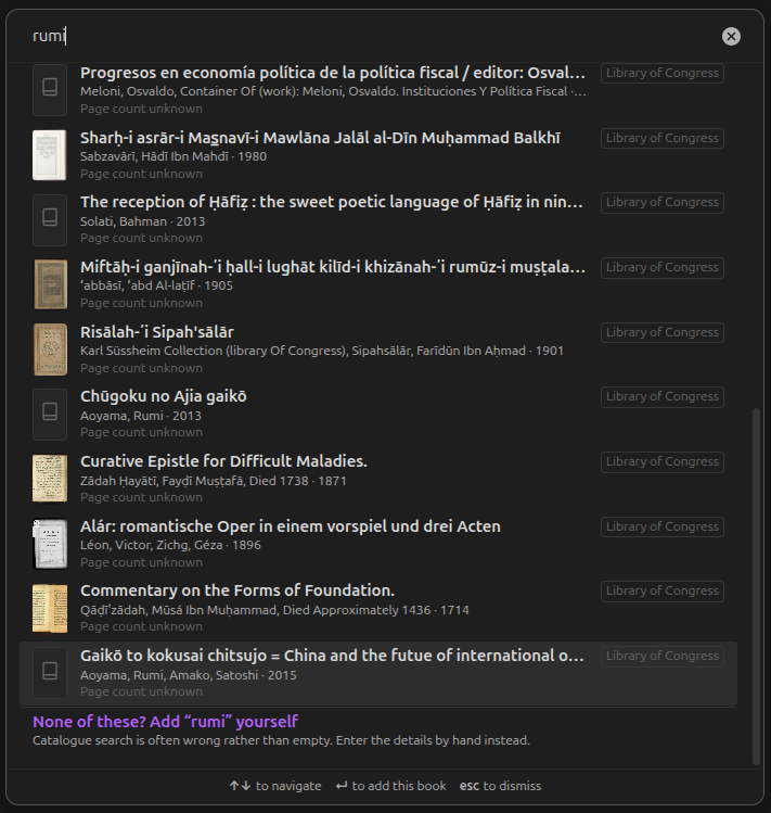 Searching for a book