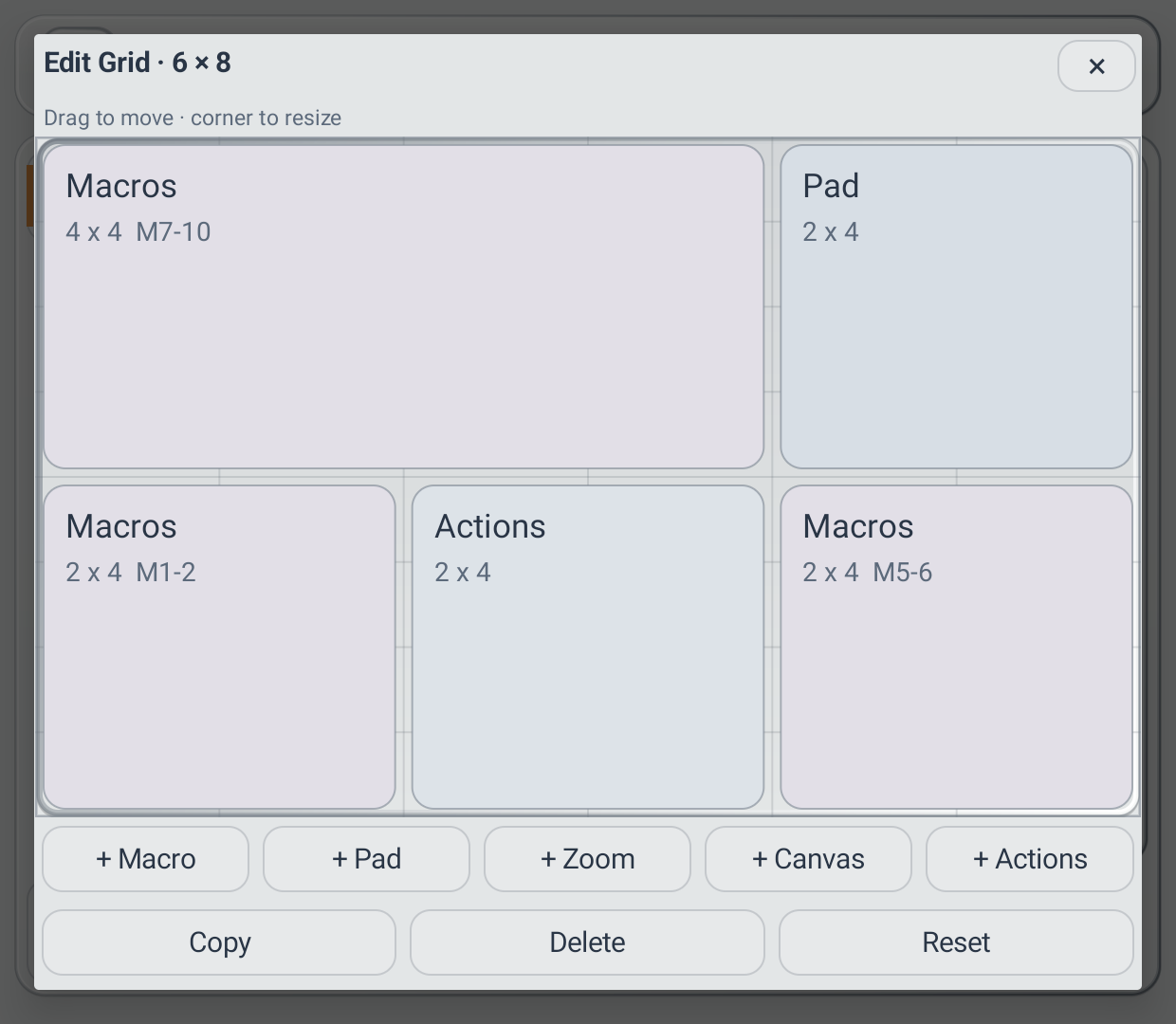 Heimdall visual Grid editor with draggable and resizable modules