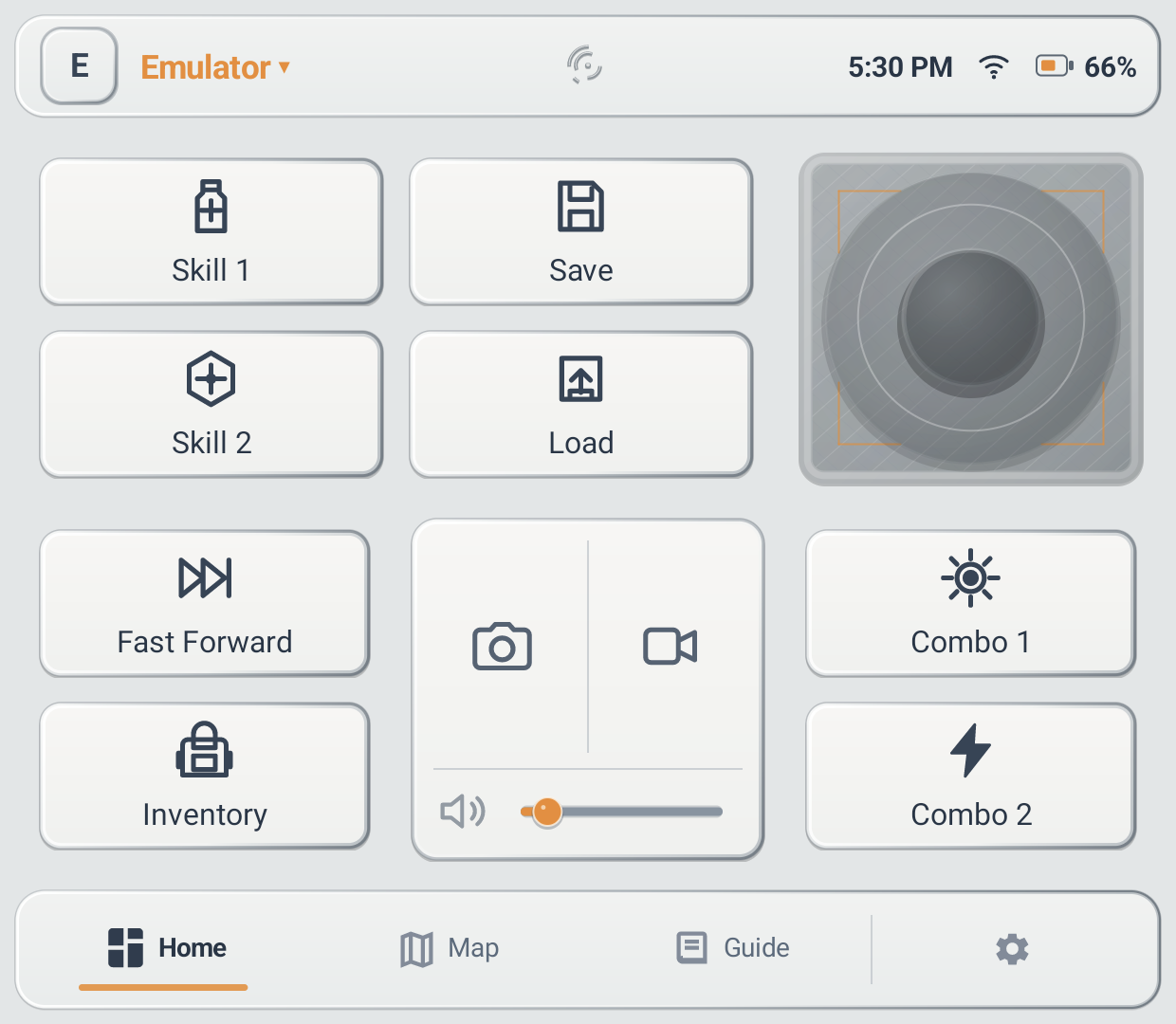 Heimdall Freya White Main Grid with Macro buttons, Quick Actions, and touchpad