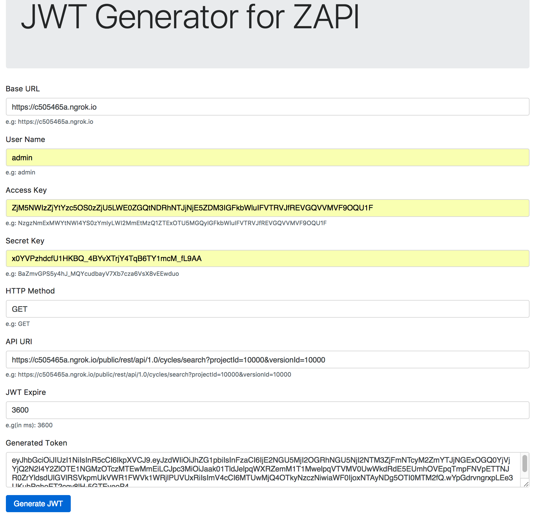 alt JWT Generator JavaScript