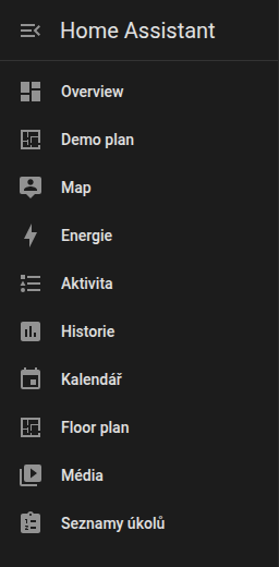 Položka Půdorys v postranním menu