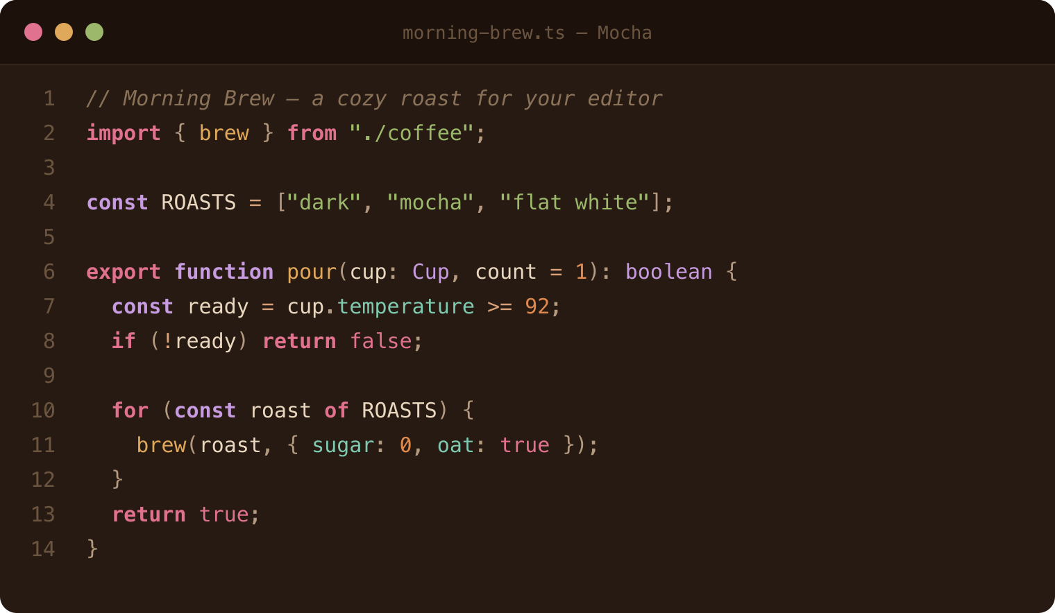 Mocha preview