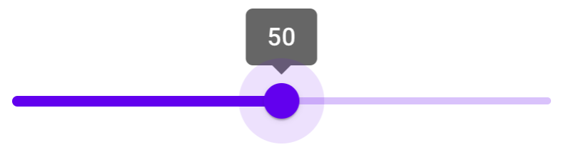 Discrete slider with a value of 50
