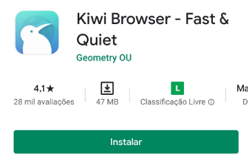 Kiwi Browser na Play Store