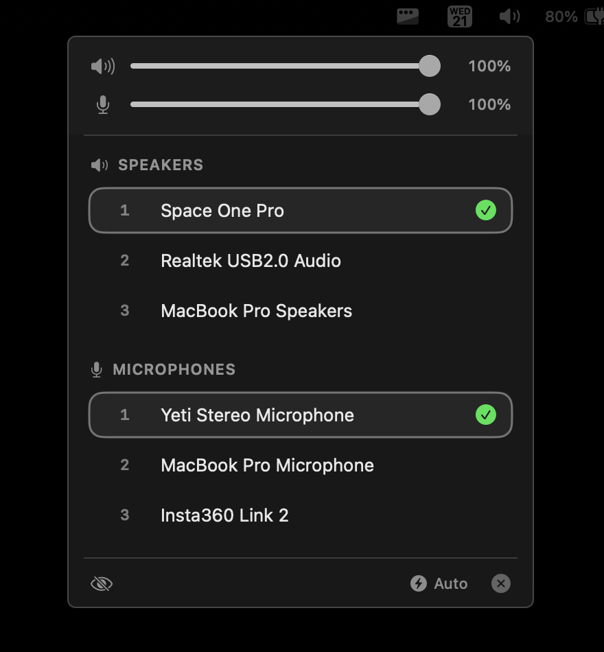 Audio Priority menu bar app