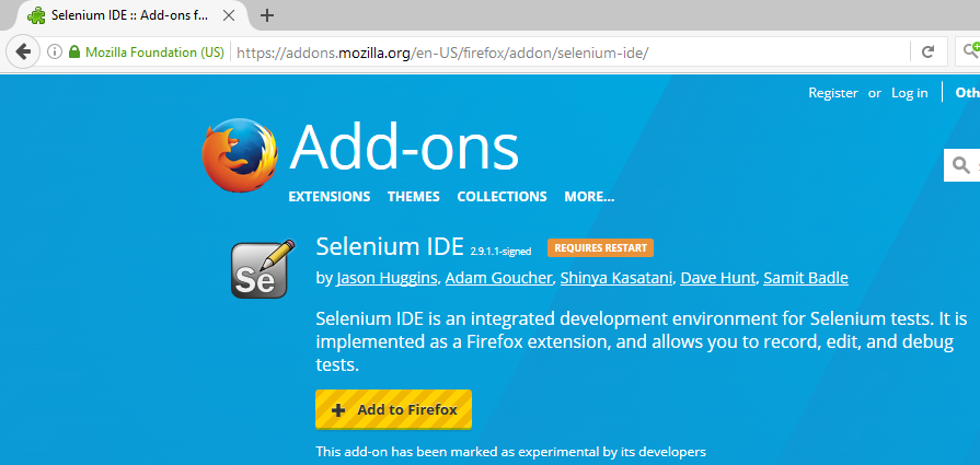 Instalando Selenium Ide No Firefox 7431
