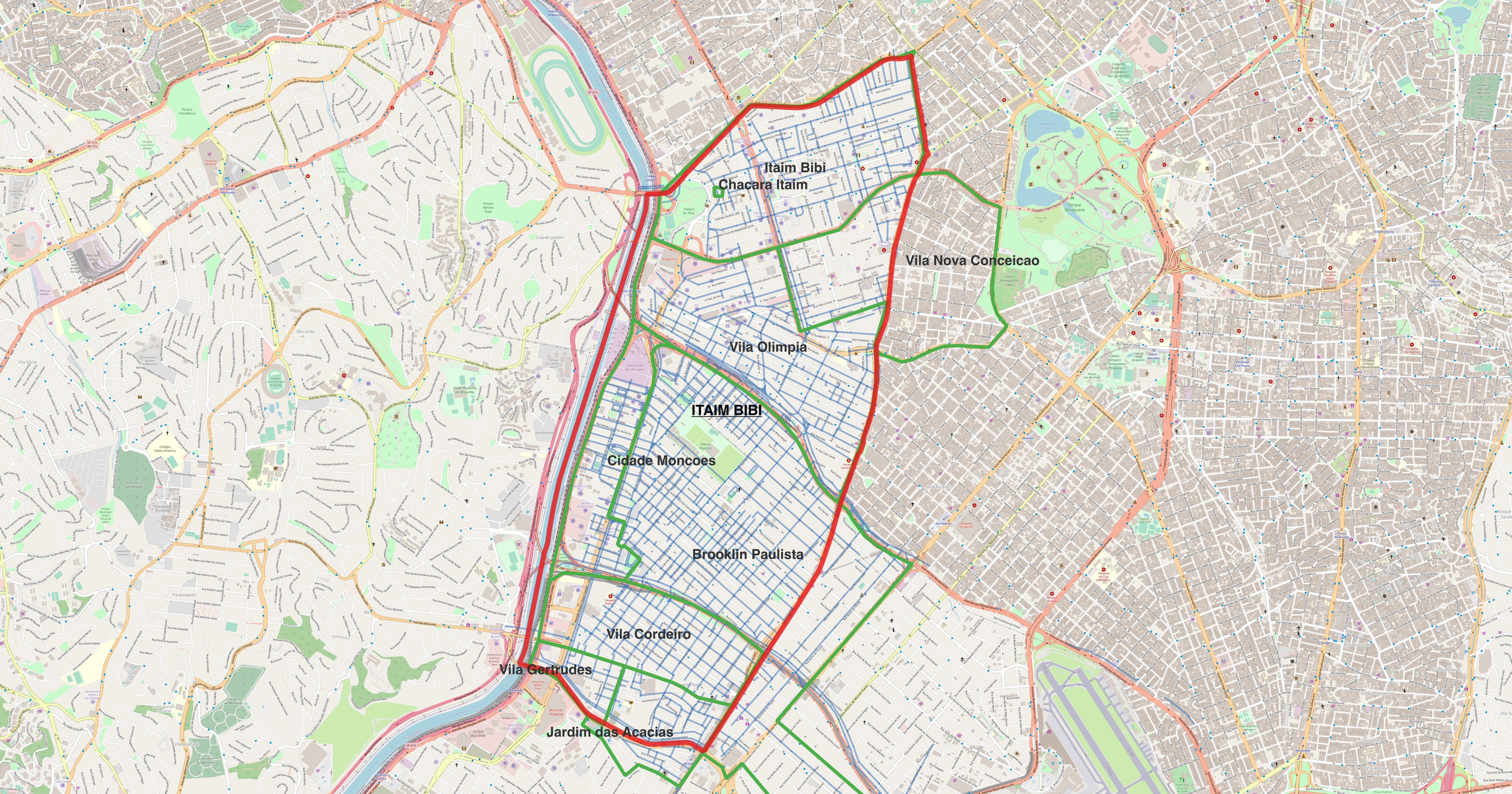 Example map for Levels of Interest