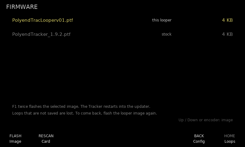The firmware page: the way back to the stock firmware