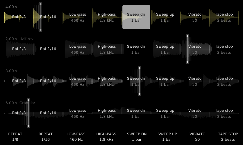 Performance mode, a filter sweep held