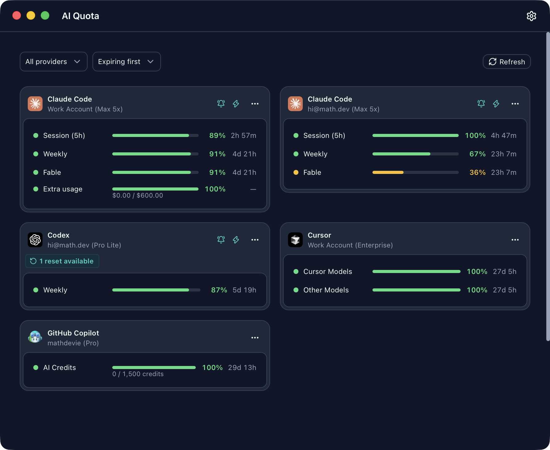 The Aurora Green theme