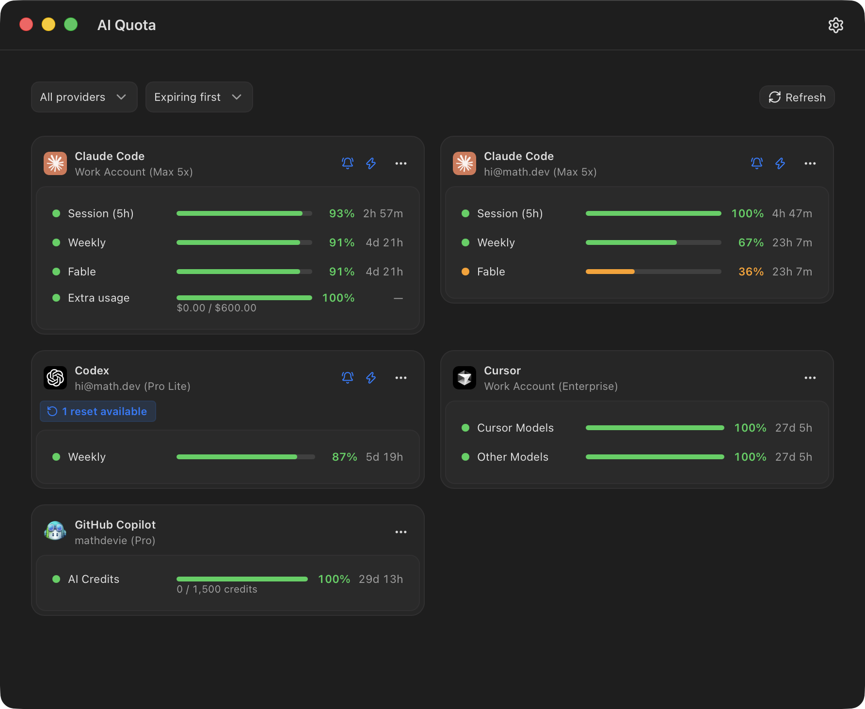 The Dark theme