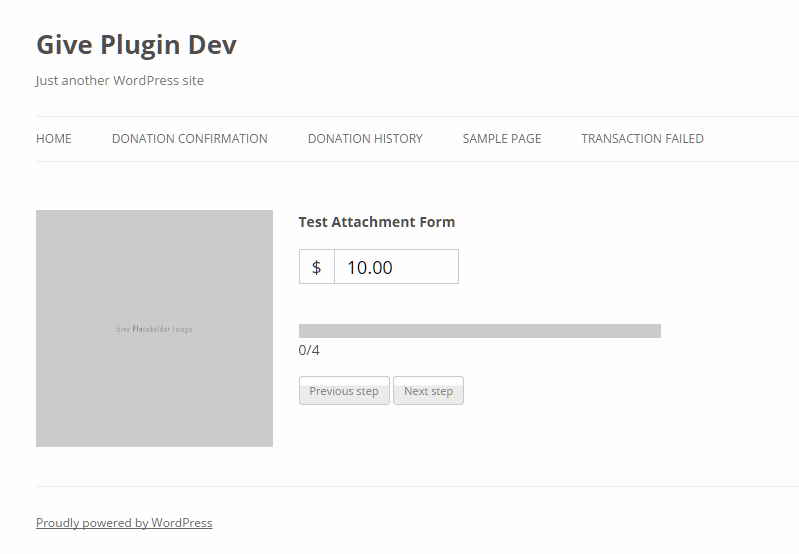 GIVE Stepped Forms Preview