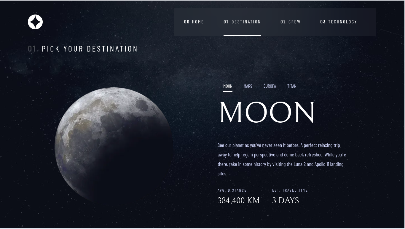 destination page