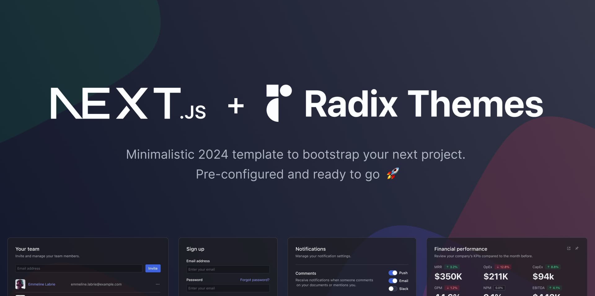 Next.js + Radix Themes template