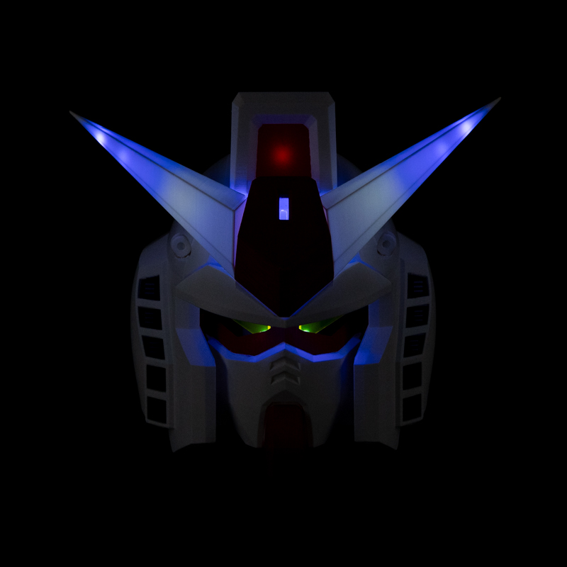 Gundam helmet, close up