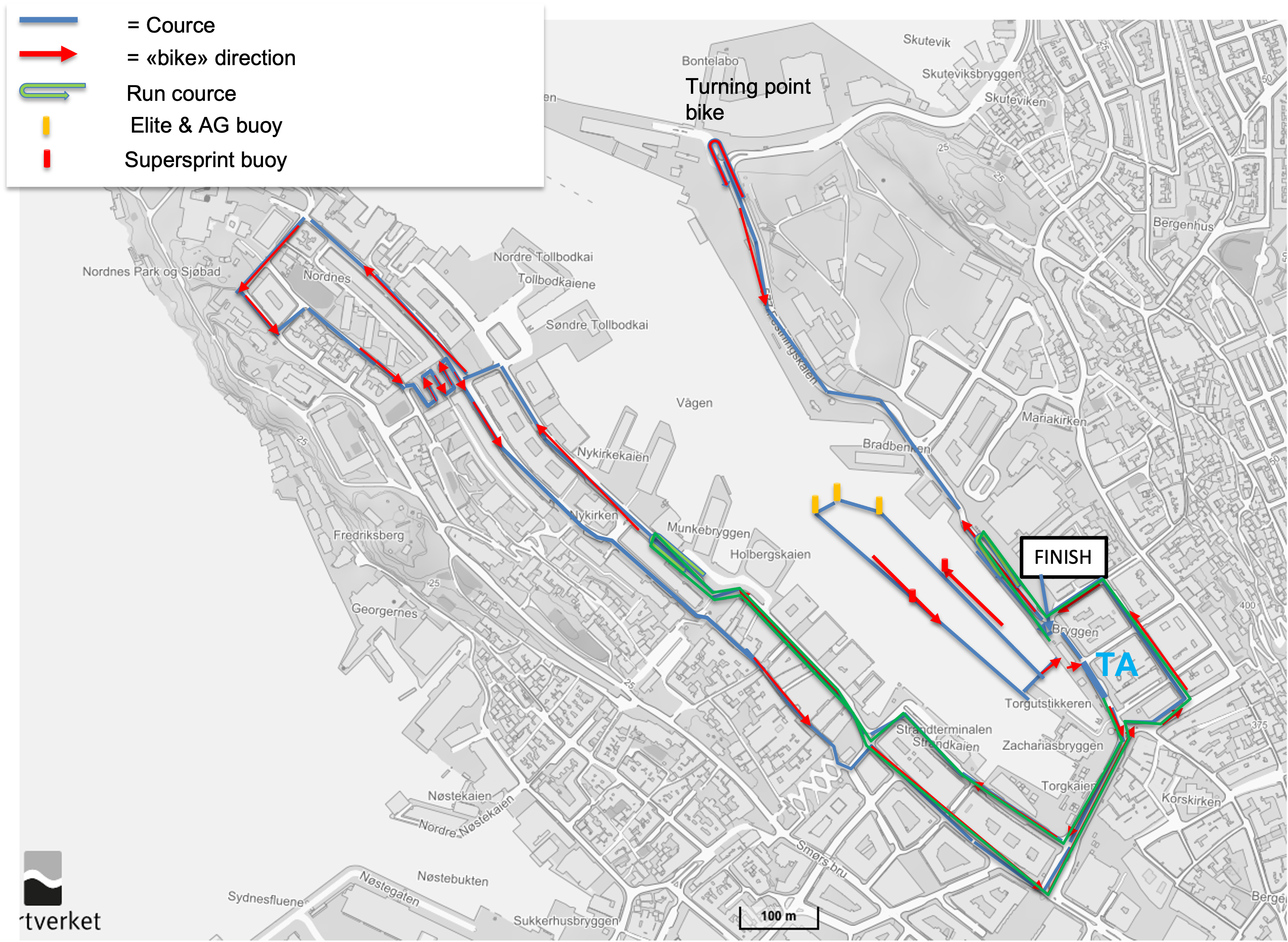 Original Bergen Triathlon Map