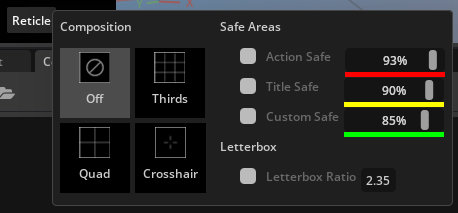 Camera Reticle Menu