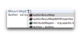 autocomplete resultmap annotation