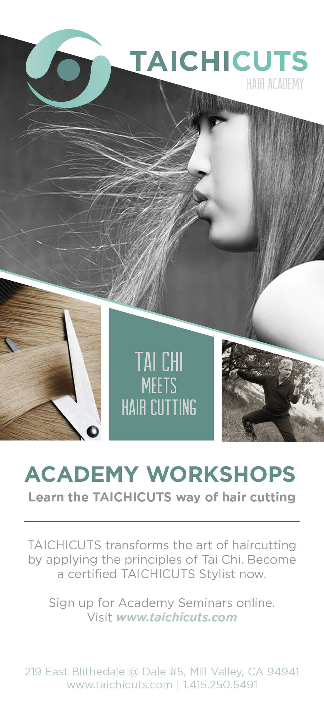 Beautiful display of a Marketing Rack Card for hair cutting company
