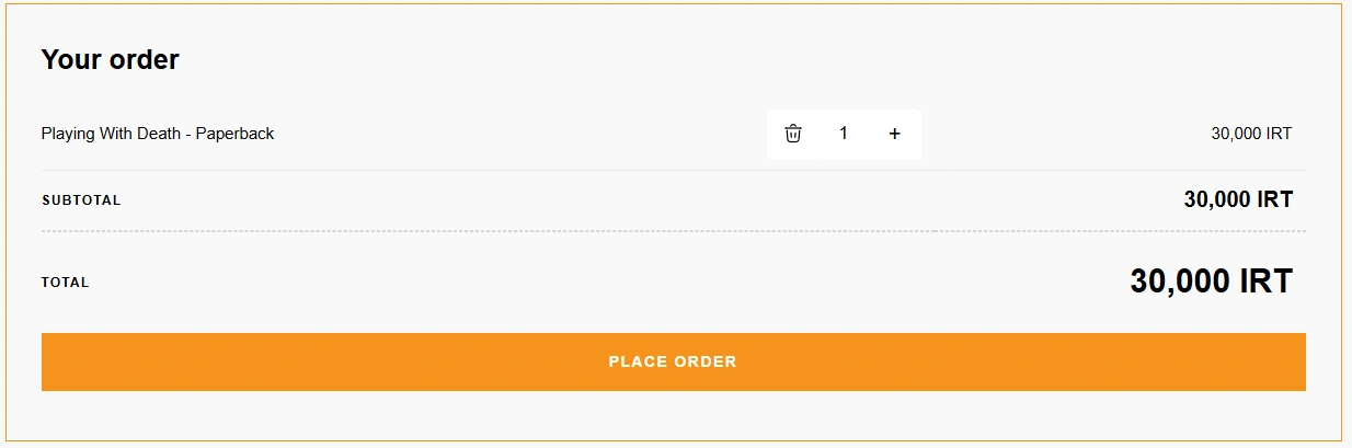 One quantity of product in cart preview