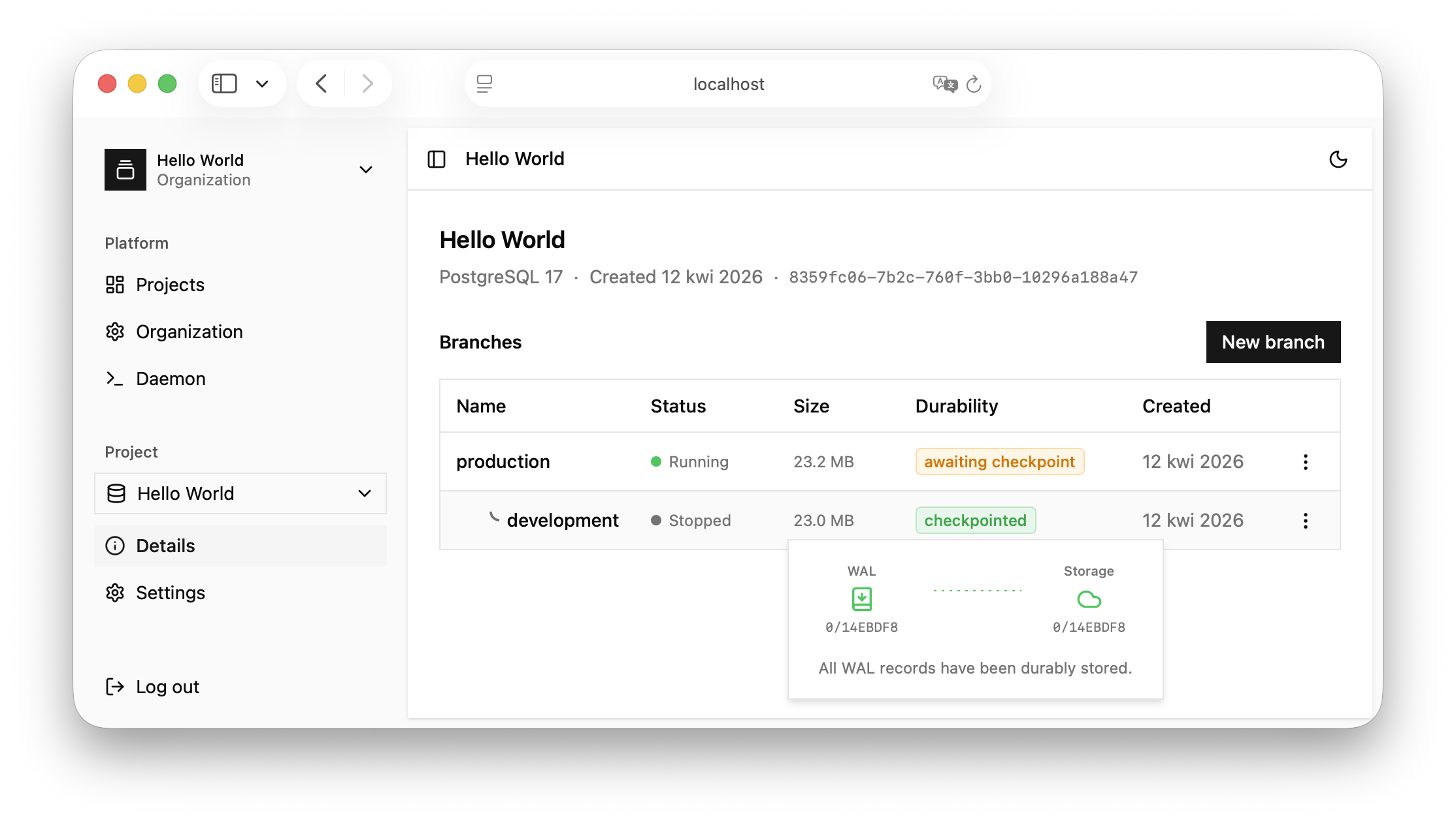 NeonD Dashboard