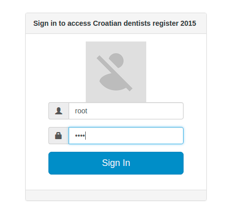 Croatian Dentists Register - Login Screen - Matko Soric